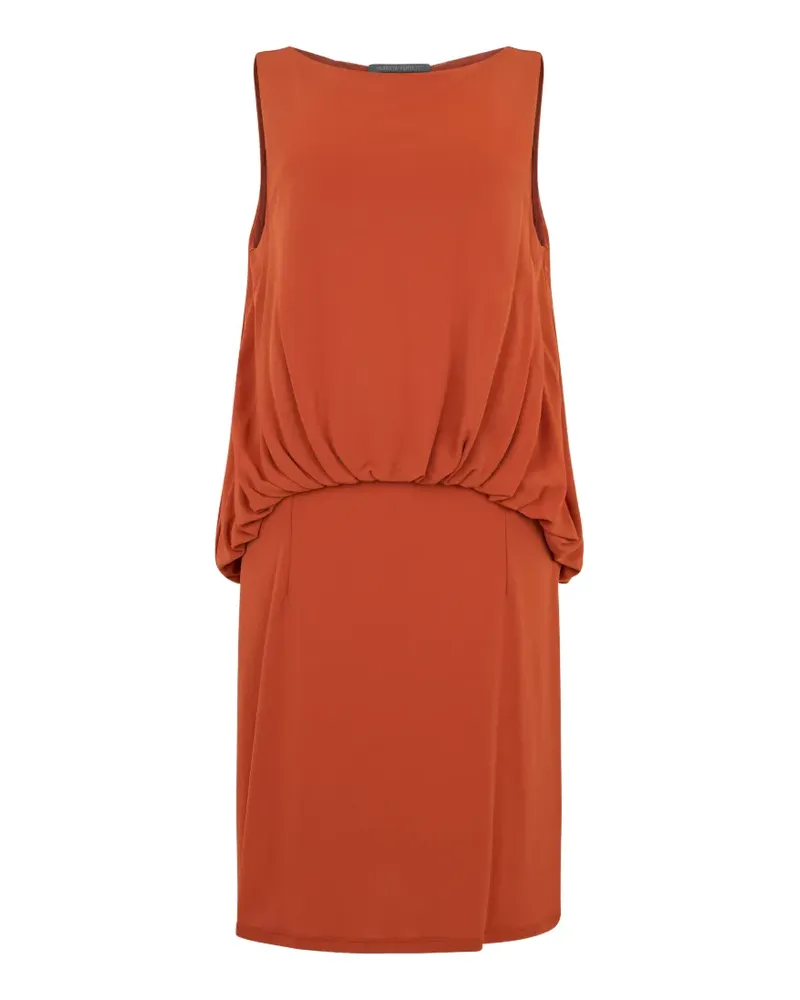 Alberta Ferretti gathered sleeveless mini dress - Orange Orange