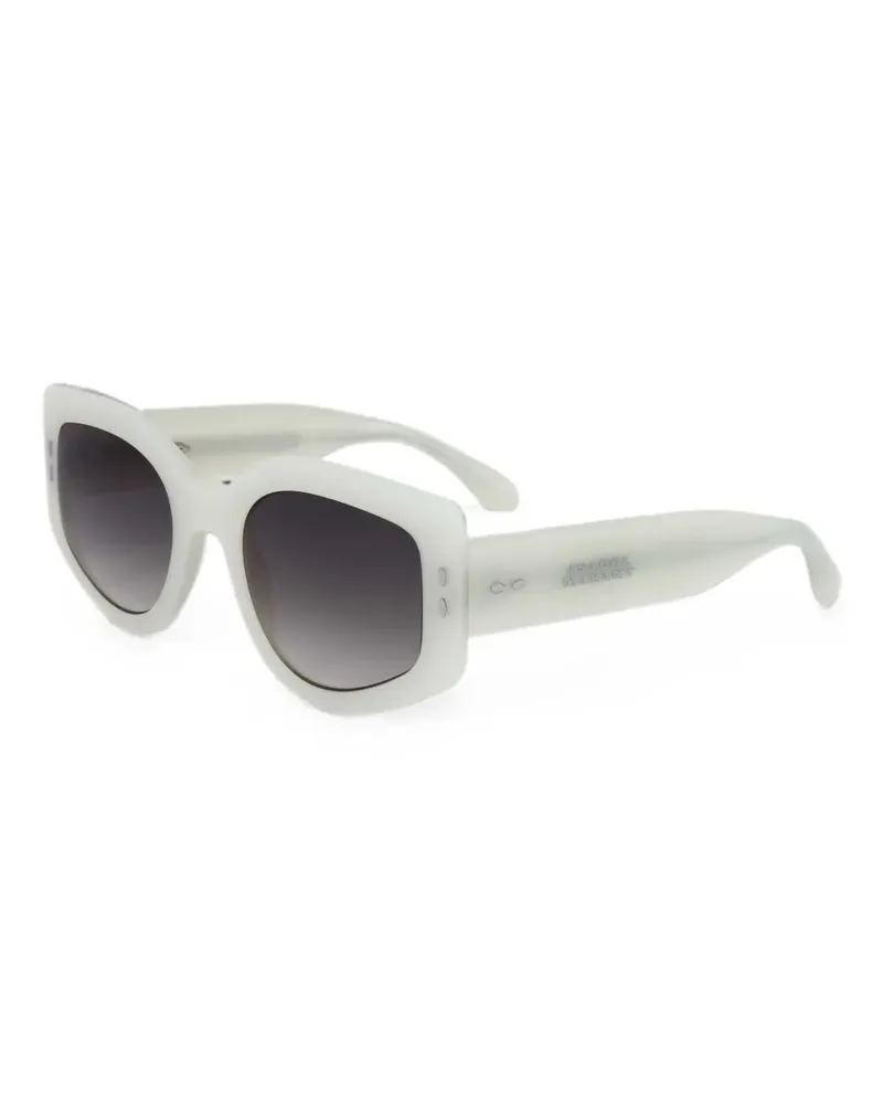 Isabel Marant Sonnenbrille mit geometrischem Gestell - Weiß Weiß