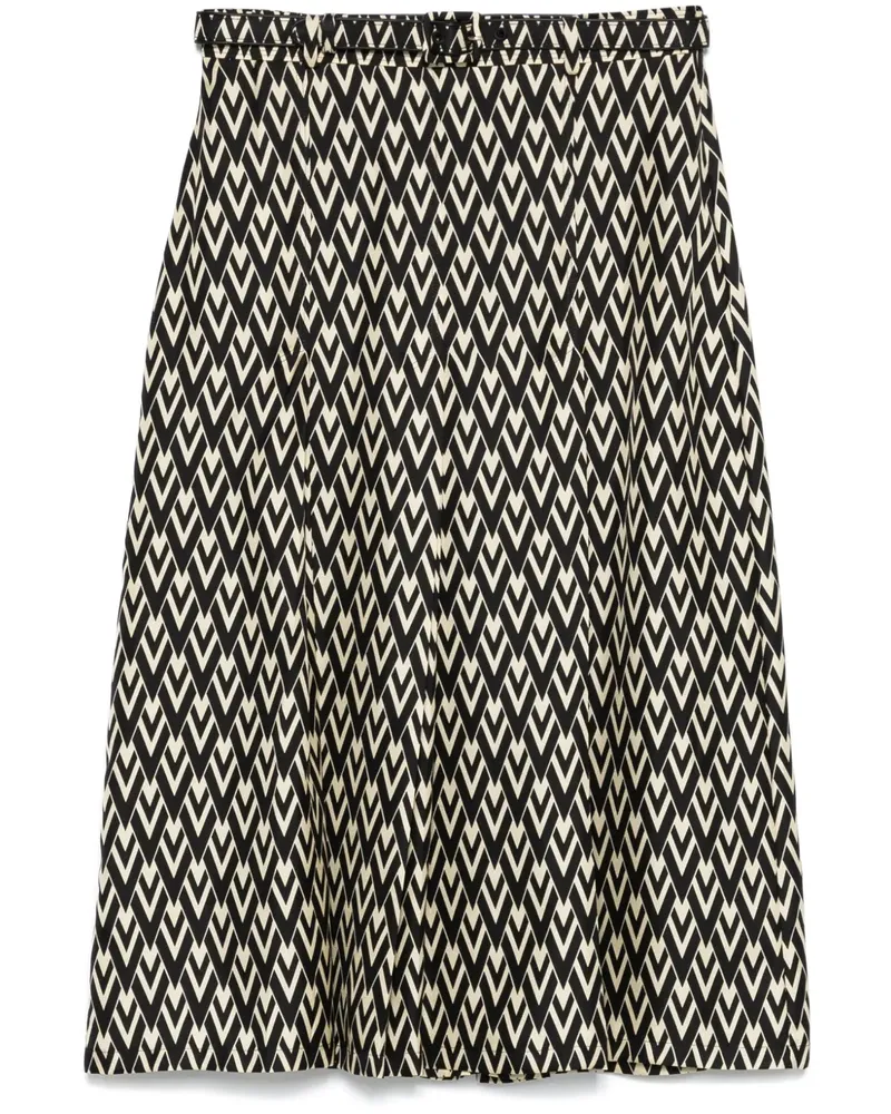 Valentino Garavani Midirock mit Logo-Print - Schwarz Schwarz