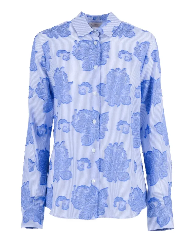 MAZZARELLI damask-pattern striped shirt - Blau Blau