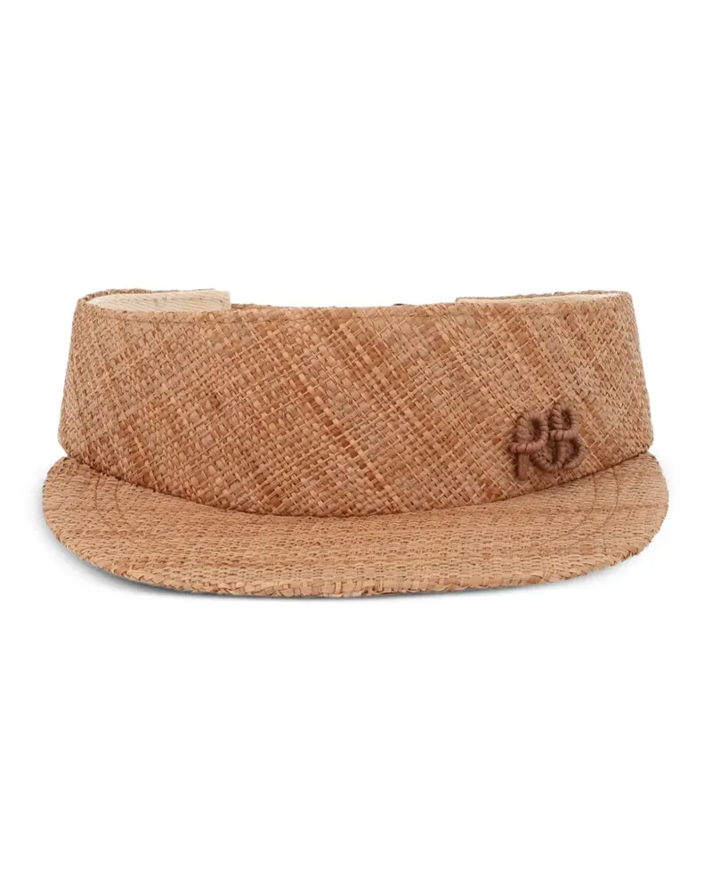 RUSLAN BAGINSKIY logo-plaque straw visor - Nude Nude