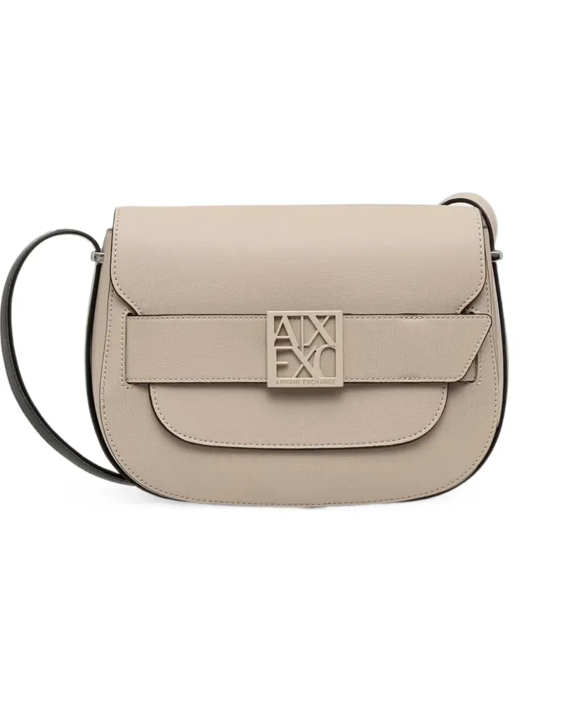 Armani Exchange logo-plaque cross body bag - Nude Nude