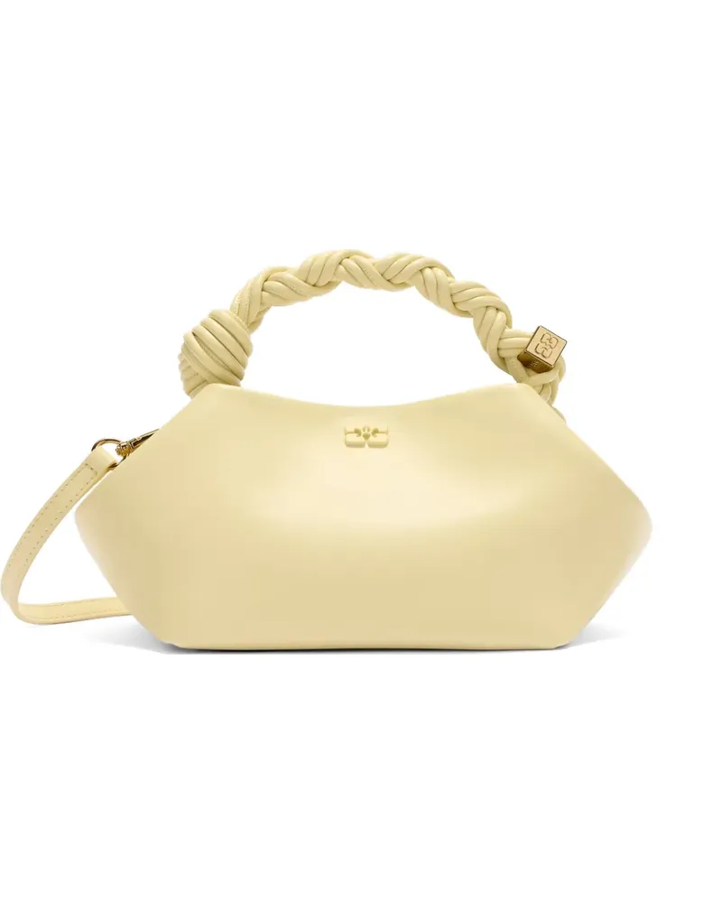 Ganni small braided-handle satchel bag - Gelb Gelb