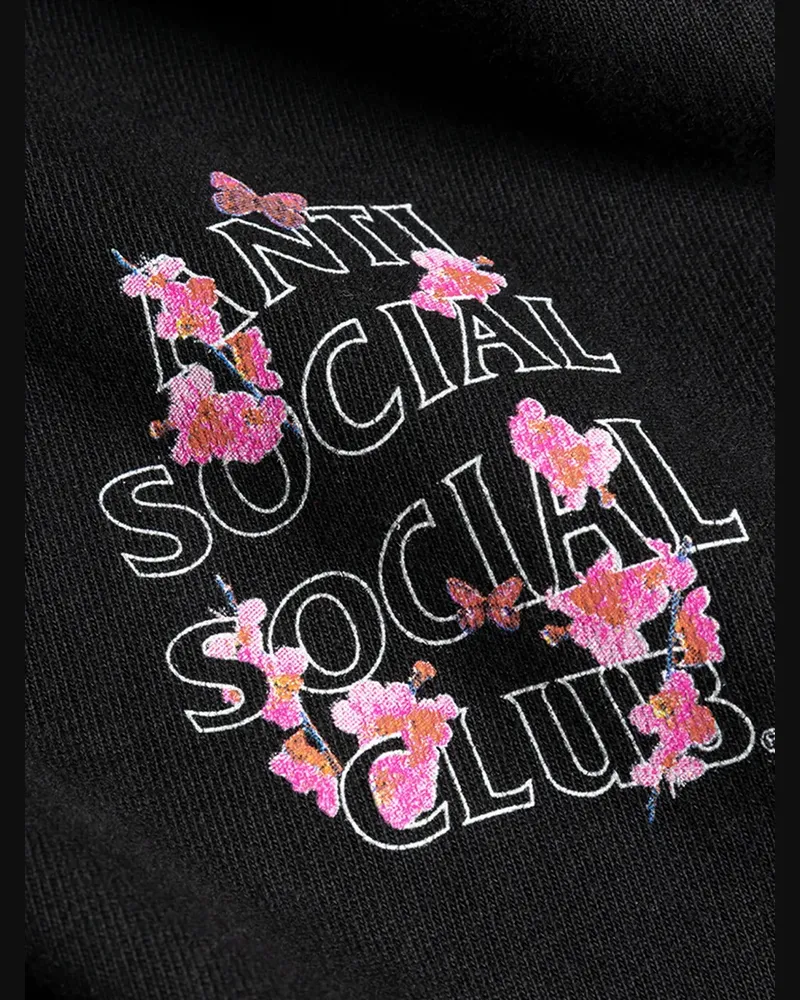 Anti Social Social Club Jogginghose mit Kontrastnähten - Schwarz Schwarz