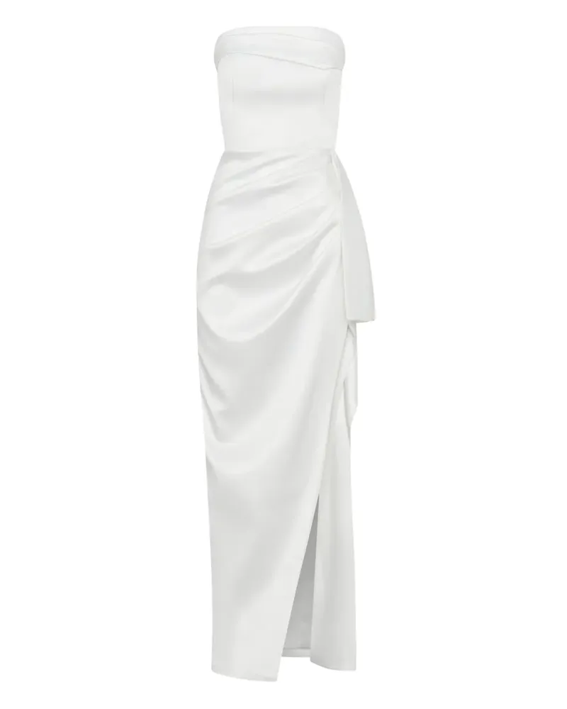 NICHOLAS Schulterfreies Erelyn Kleid mit Drapierung - Weiß Weiß