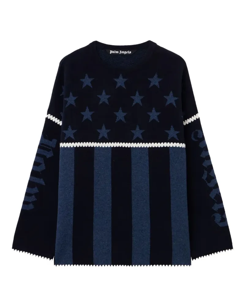 Palm Angels Stars and Stripes Pullover - Blau Blau
