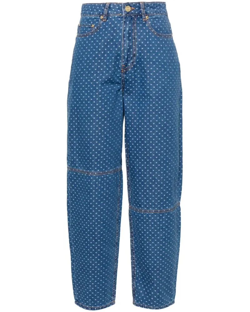 Ganni Halbhohe Stary Tapered-Jeans Blau