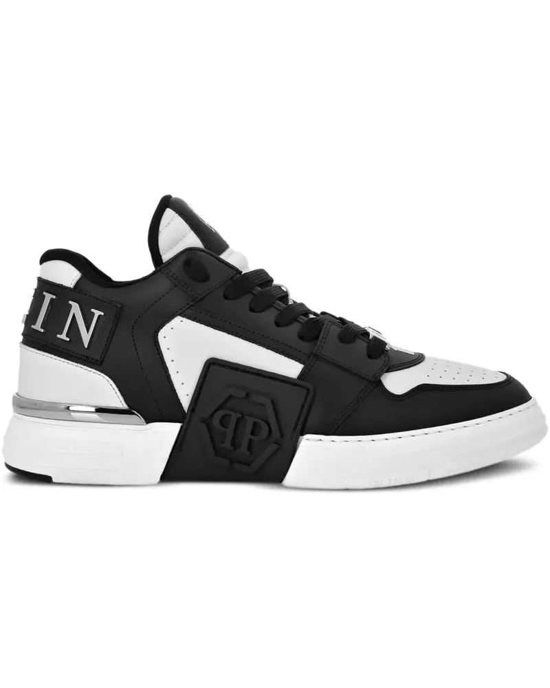 Philipp Plein Phantom Kicks Sneakers mit Totenkopf-Schild - Weiß Weiß