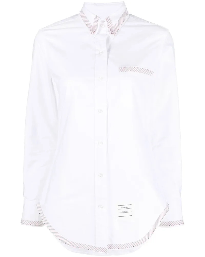 Thom Browne Oxford-Hemd mit RWB-Streifen - Weiß Weiß