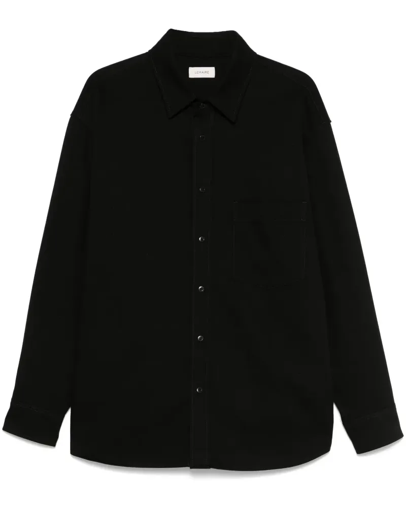Christophe Lemaire Hemdjacke aus Baumwolle - Schwarz Schwarz