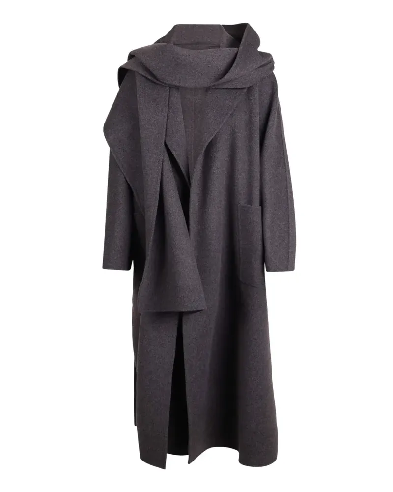 Max Mara Mantel mit Schaldetail - Grau Grau