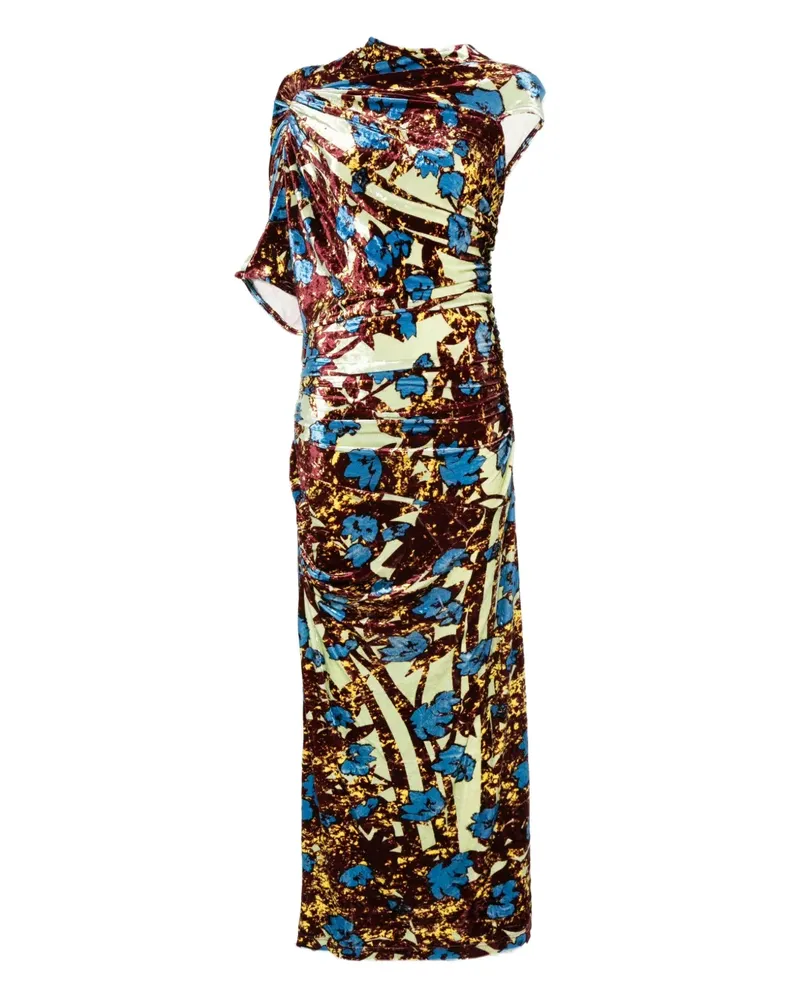 Colville Gewickeltes Maxikleid aus Samt mit Blumen - Grün Grün