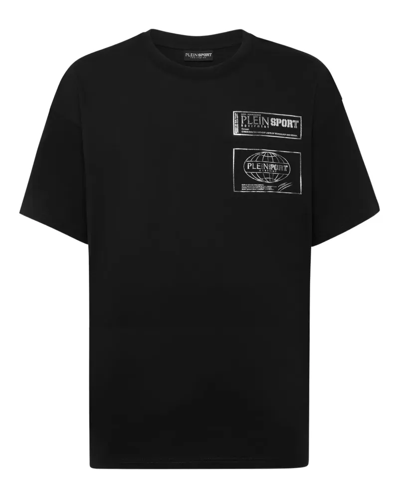 Philipp Plein T-Shirt mit Metallic-Logo - Schwarz Schwarz
