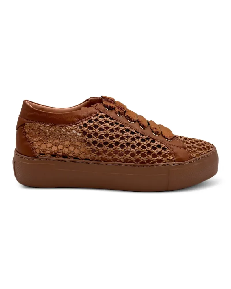 Attilio Giusti Leombruni mesh-panel leather-trim sneakers - Nude Nude