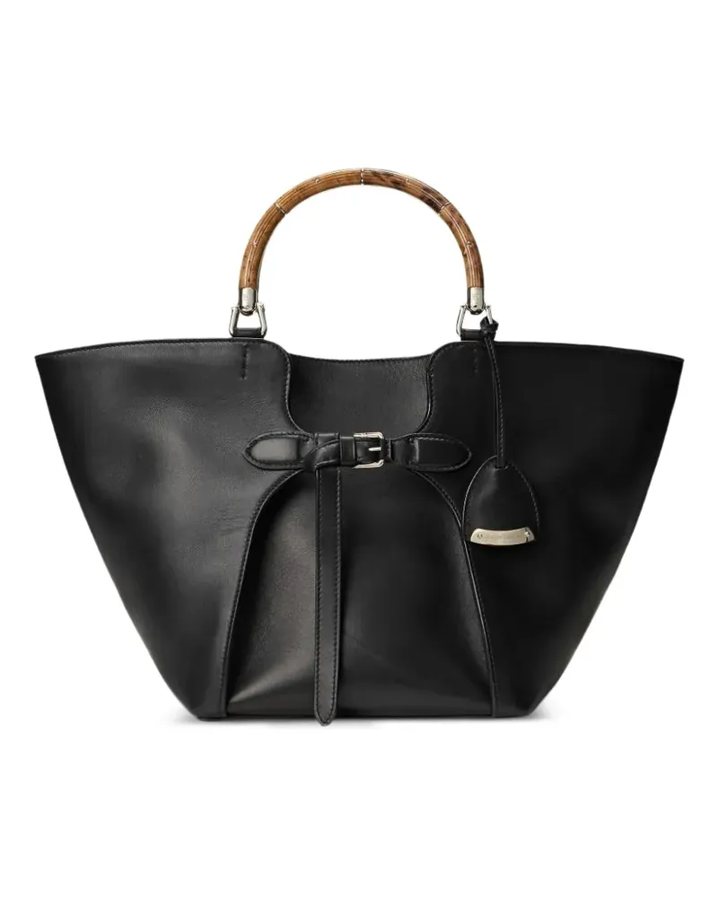 Ralph Lauren buckle bamboo handle satchel - Schwarz Schwarz