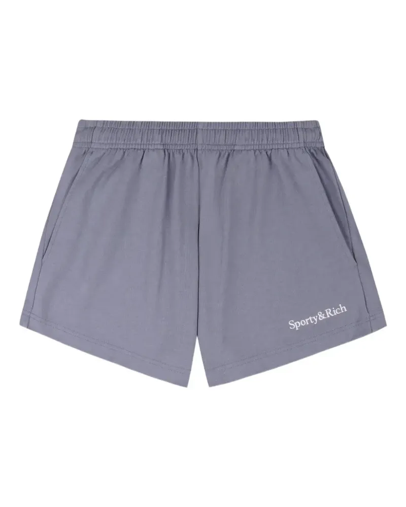 SPORTY & RICH Serif Disco Shorts mit Logo - Grau Grau