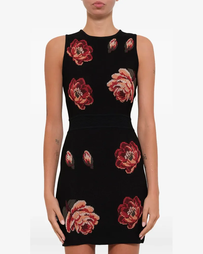 Alexander McQueen Rose Tapestry' Strickkleid - Schwarz Schwarz