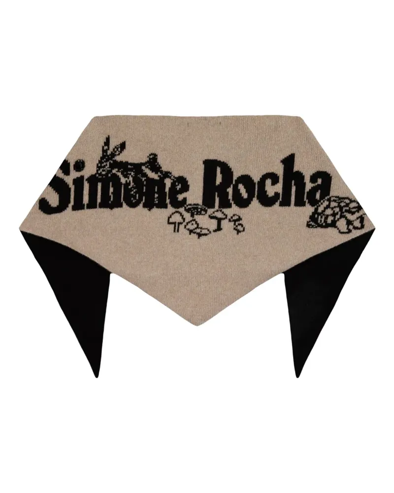 Simone Rocha Daisy Schal aus Logo-Jacquard - Nude Nude