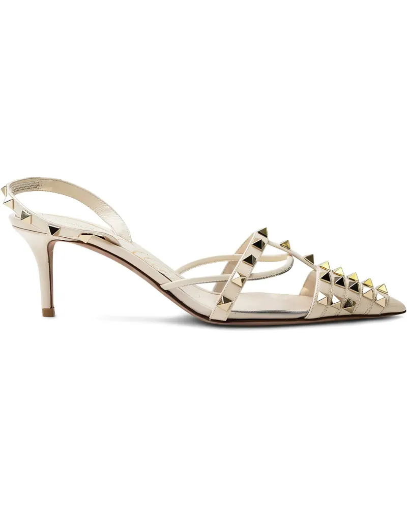 Valentino Garavani studded-embellishment sling-back pumps - Weiß Weiß