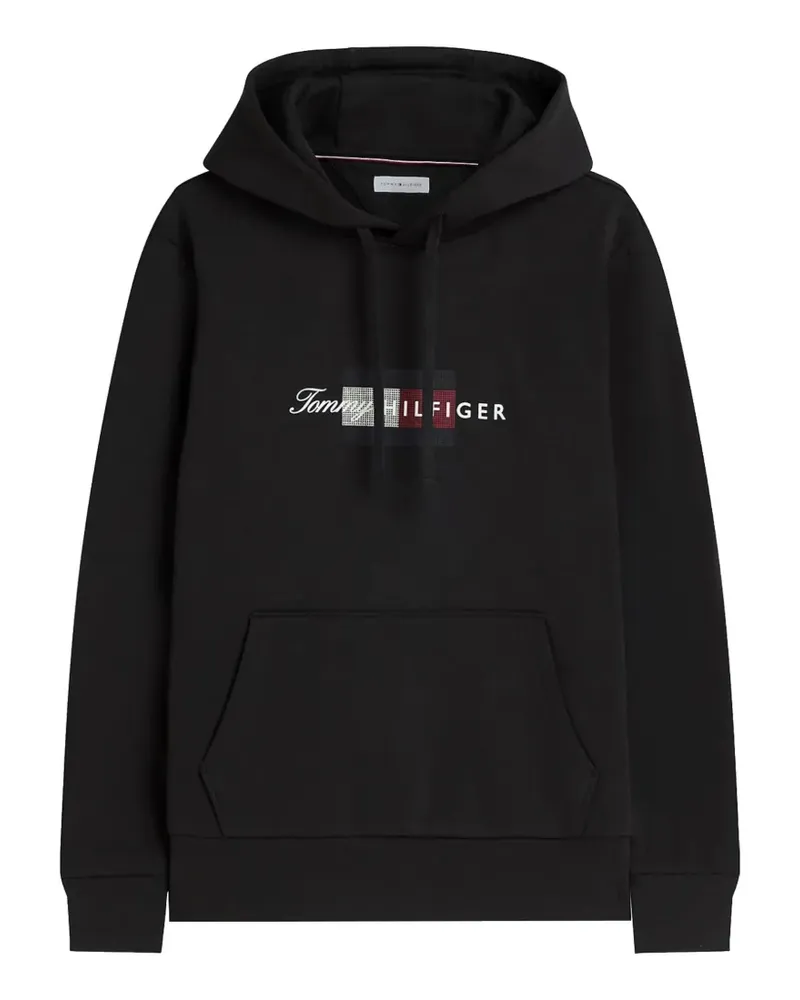 Tommy Hilfiger logo-print drawstring hoodie - Schwarz Schwarz