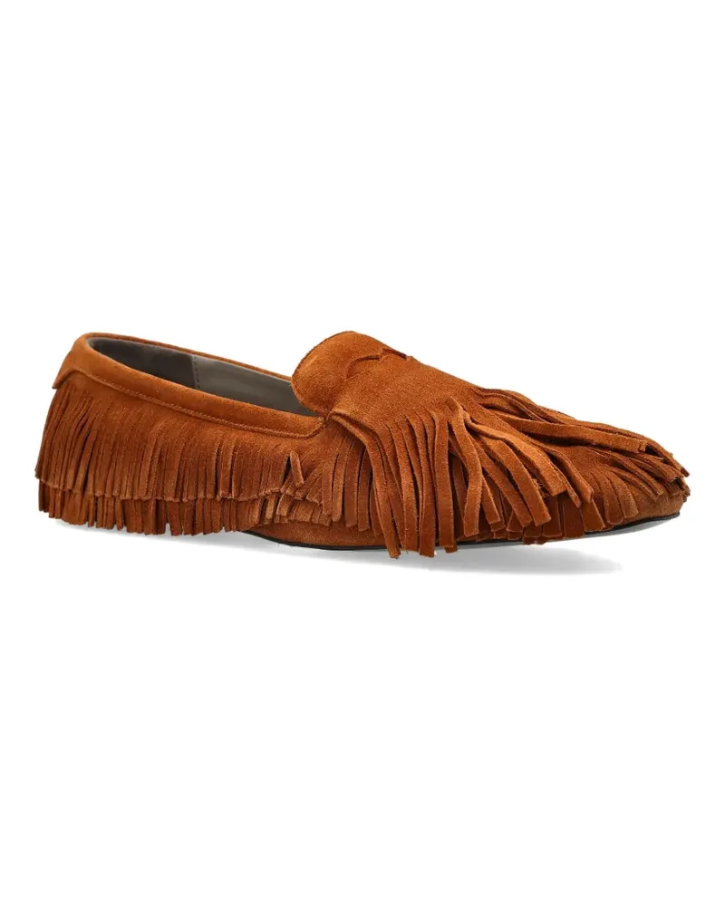 AllSaints Sandy fringed suede loafers - Braun Braun