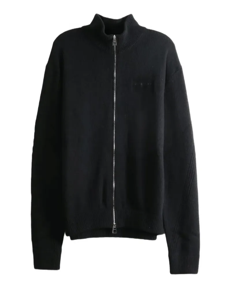 Givenchy logo-patch zip-up sweater - Schwarz Schwarz