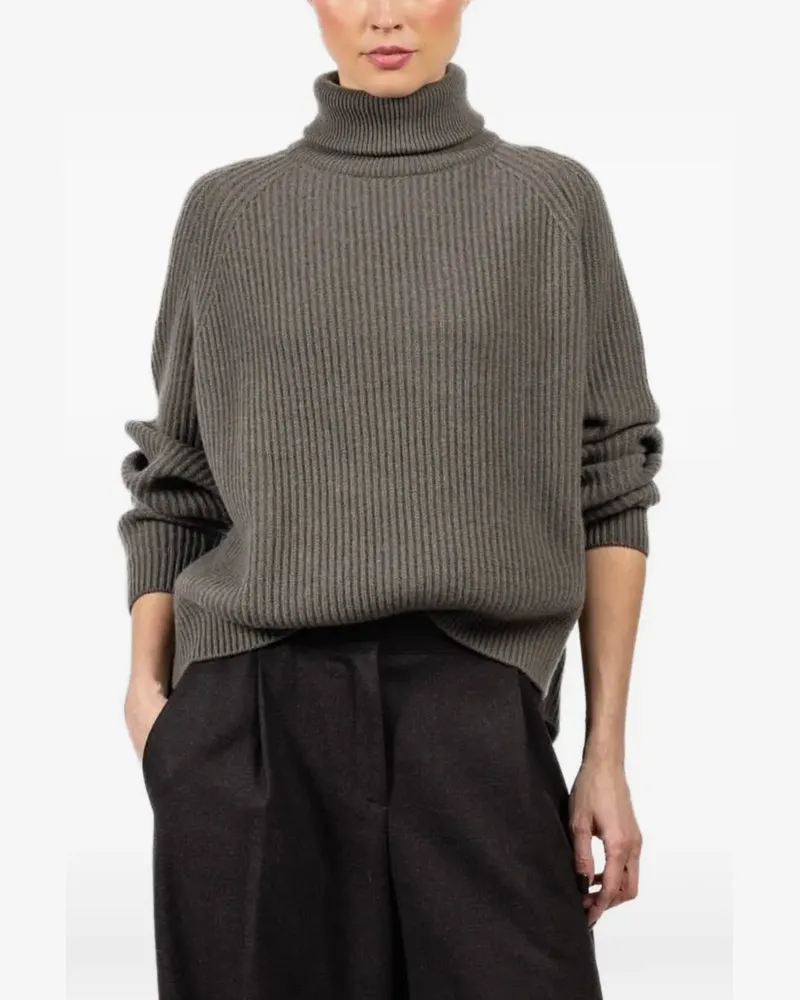 Dušan roll-neck ribbed sweater - Grau Grau