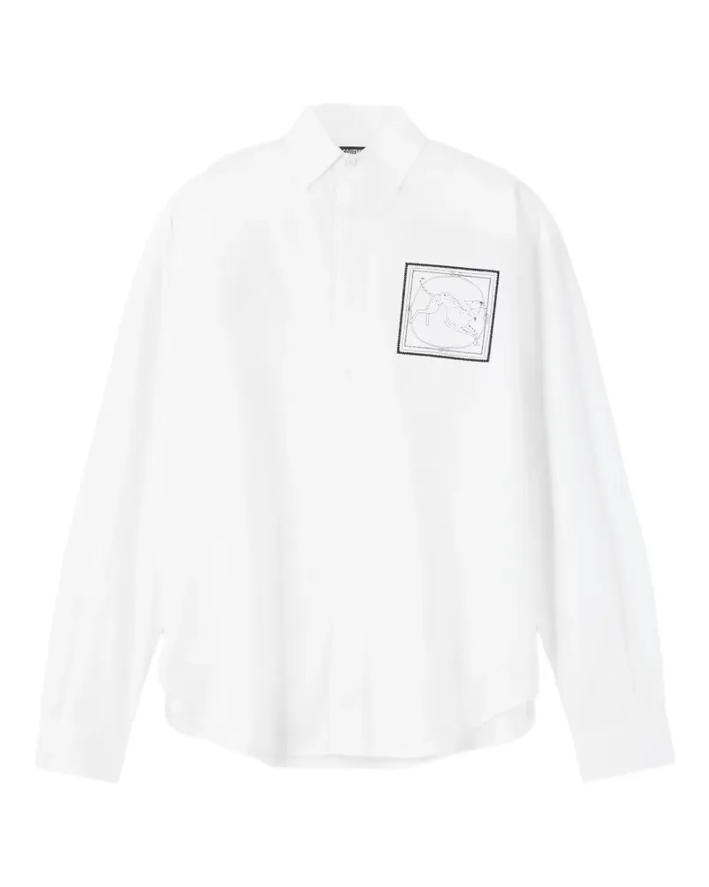 Jacquemus Le Simon ML Hemd mit grafischem Print - Weiß Weiß