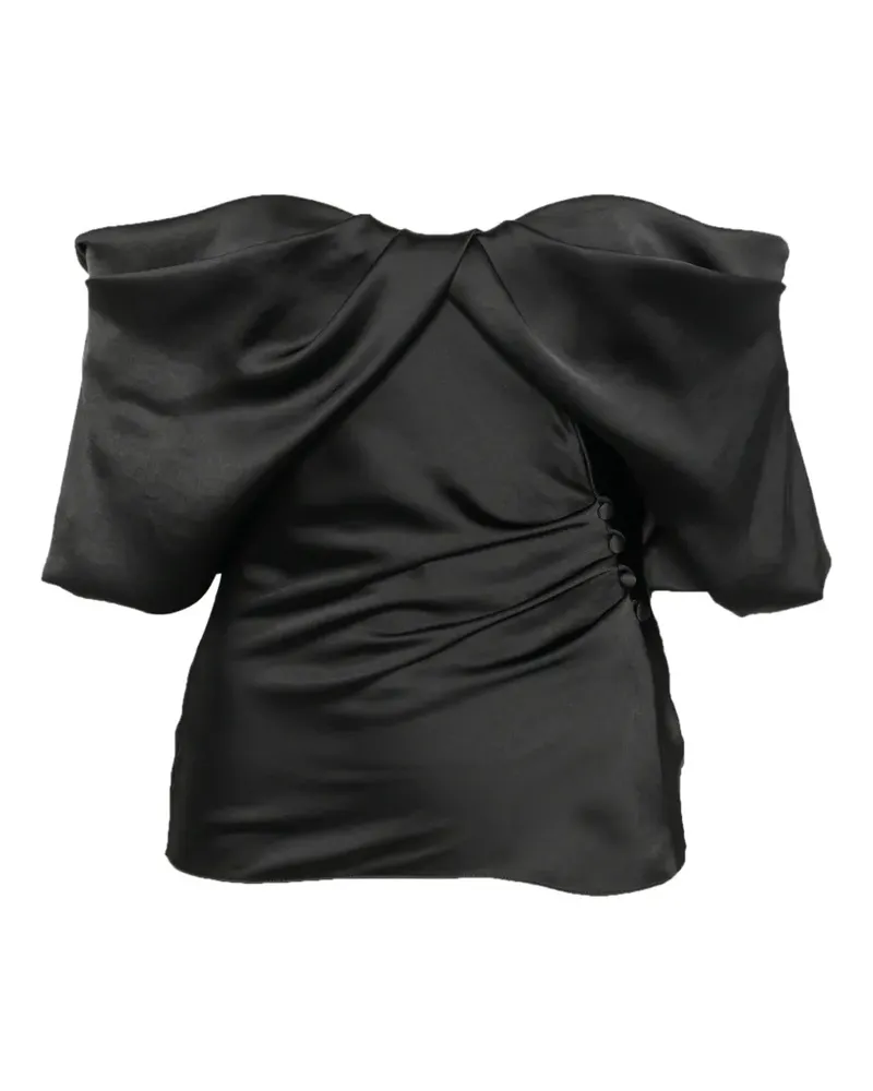 Alexander McQueen off-the-shoulder draped top - Schwarz Schwarz
