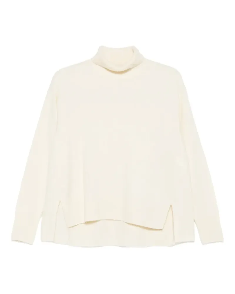 C.T.plage Rollkragenpullover mit seitlichem Schlitz - Weiß Weiß