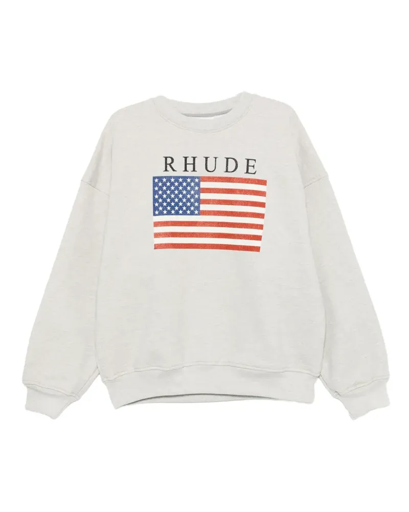 RHUDE flag-print sweatshirt - Grau Grau