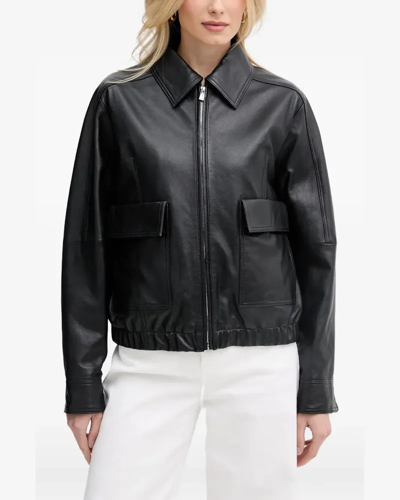 Trussardi flap-pocket leather jacket - Schwarz Schwarz