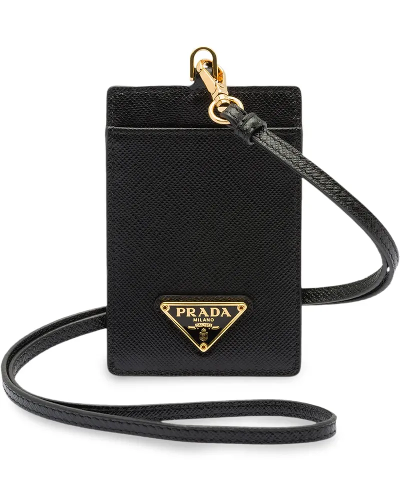 Prada Mini-Tasche mit Logo-Schild - Schwarz Schwarz