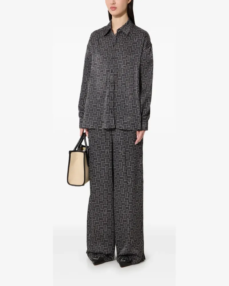 Kenzo Geometrisch gemustertes Hemd - Schwarz Schwarz