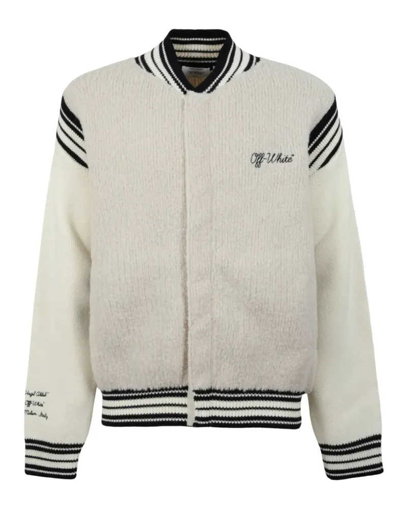 OFF-WHITE bouclé varsity jacket - Grau Grau