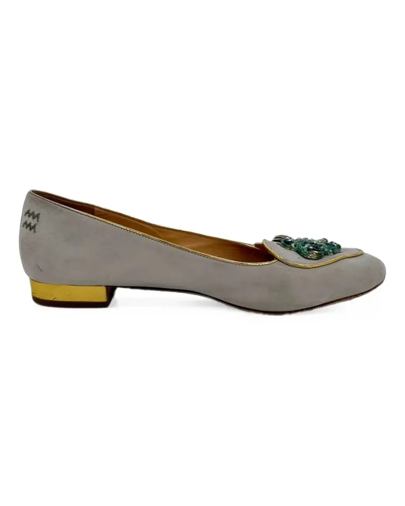 Charlotte Olympia Ballerinas mit Verzierung - Grau Grau