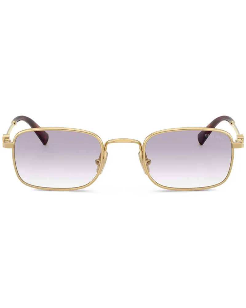 Miu Miu Sonnenbrille mit eckigem Gestell - Gold Gold