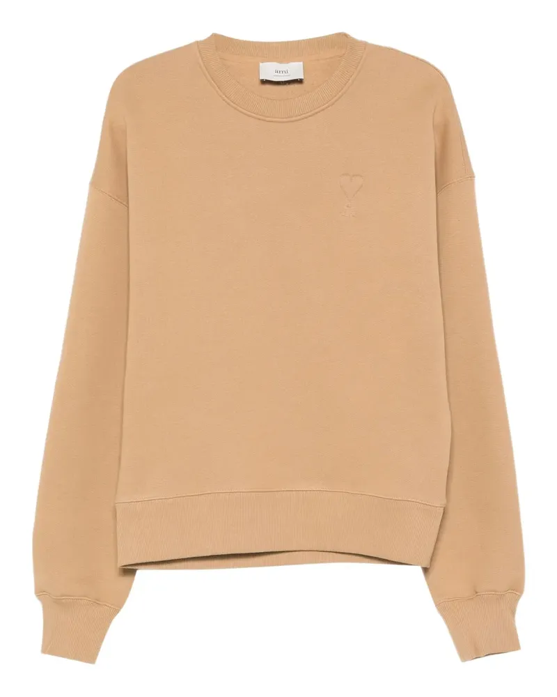 AMI Paris Sweatshirt mit Herzstickerei - Nude Nude