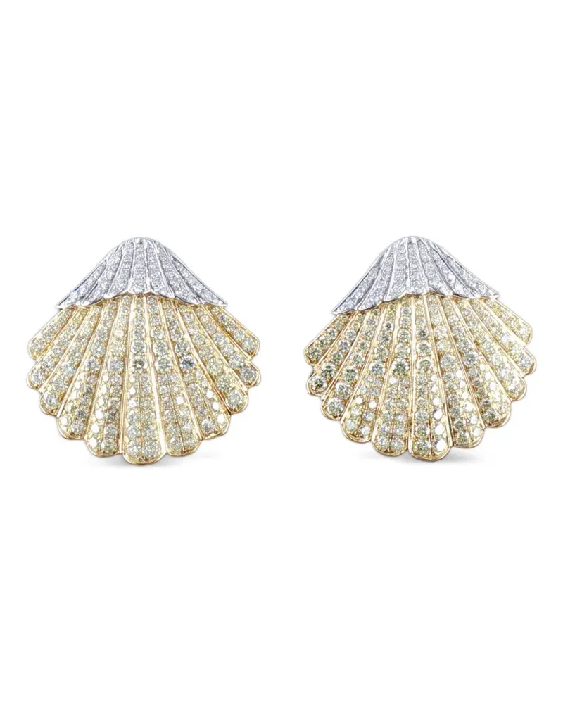 HYT Jewelry Ohrringe mit gelben und weißen Diamanten - Gold Gold