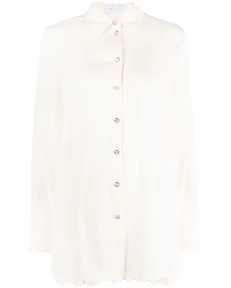 Ferragamo Langarmshirt mit Falten - Rosa Rosa