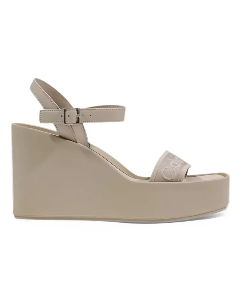 Calvin Klein Melia logo-print heeled sandals - Nude Nude