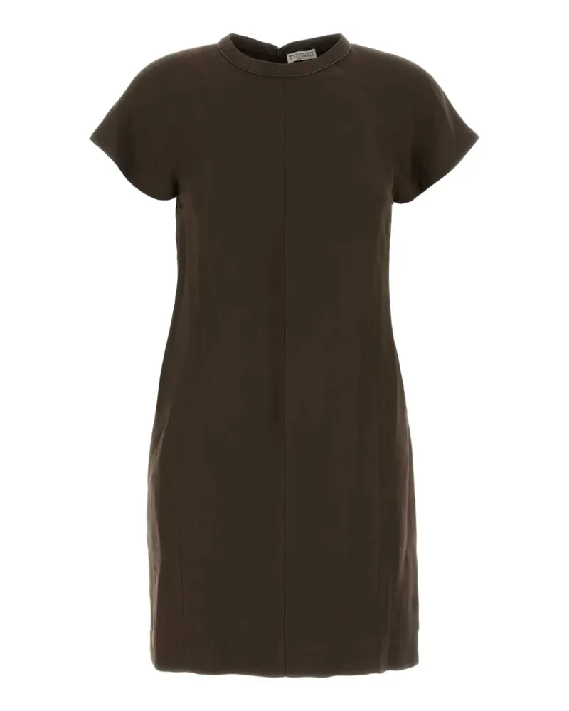 Brunello Cucinelli raglan-sleeve mini dress - Braun Braun