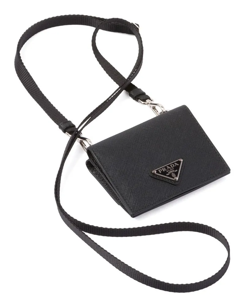 Prada Kartenetui aus Saffiano-Leder - Schwarz Schwarz