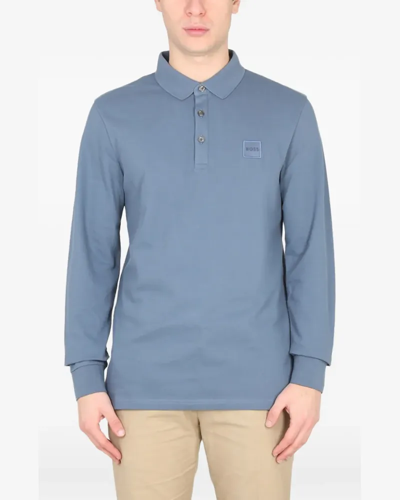 HUGO BOSS Poloshirt mit Logo-Patch - Blau Blau