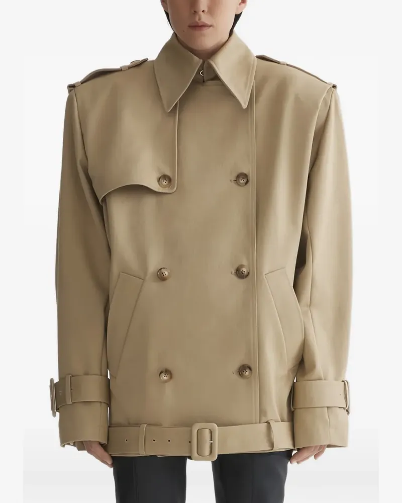 Thierry Mugler Doppelreihige Jacke mit Schnalle - Nude Nude