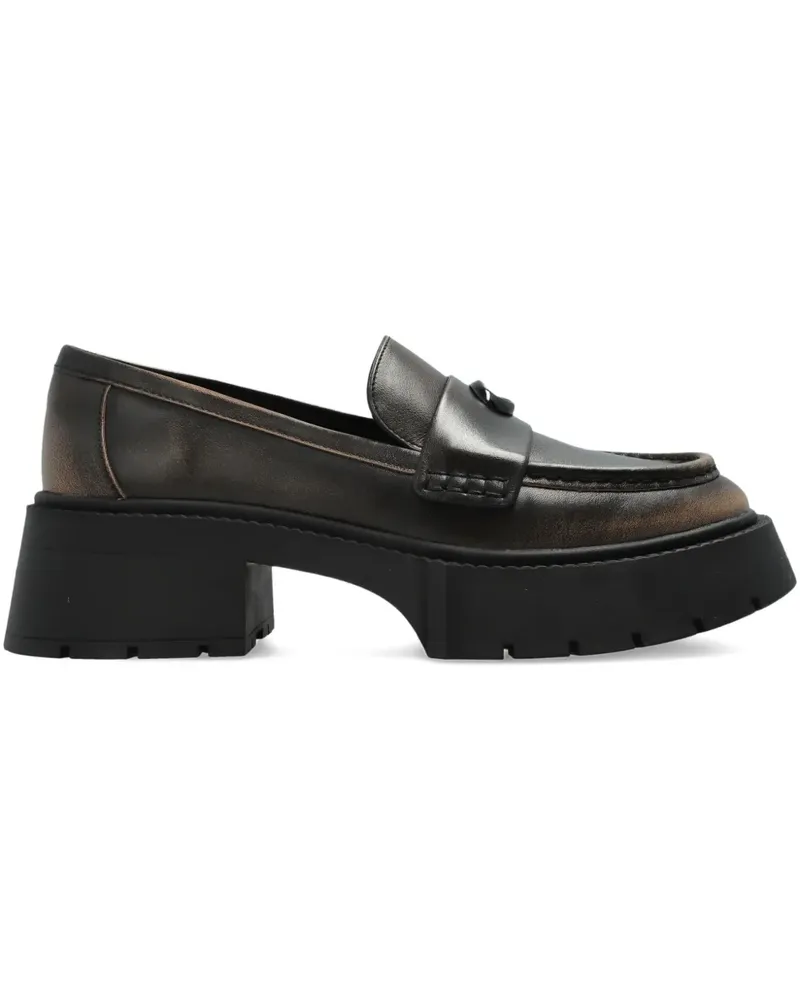 Coach Leah Loafer mit Logo-Schild - Schwarz Schwarz