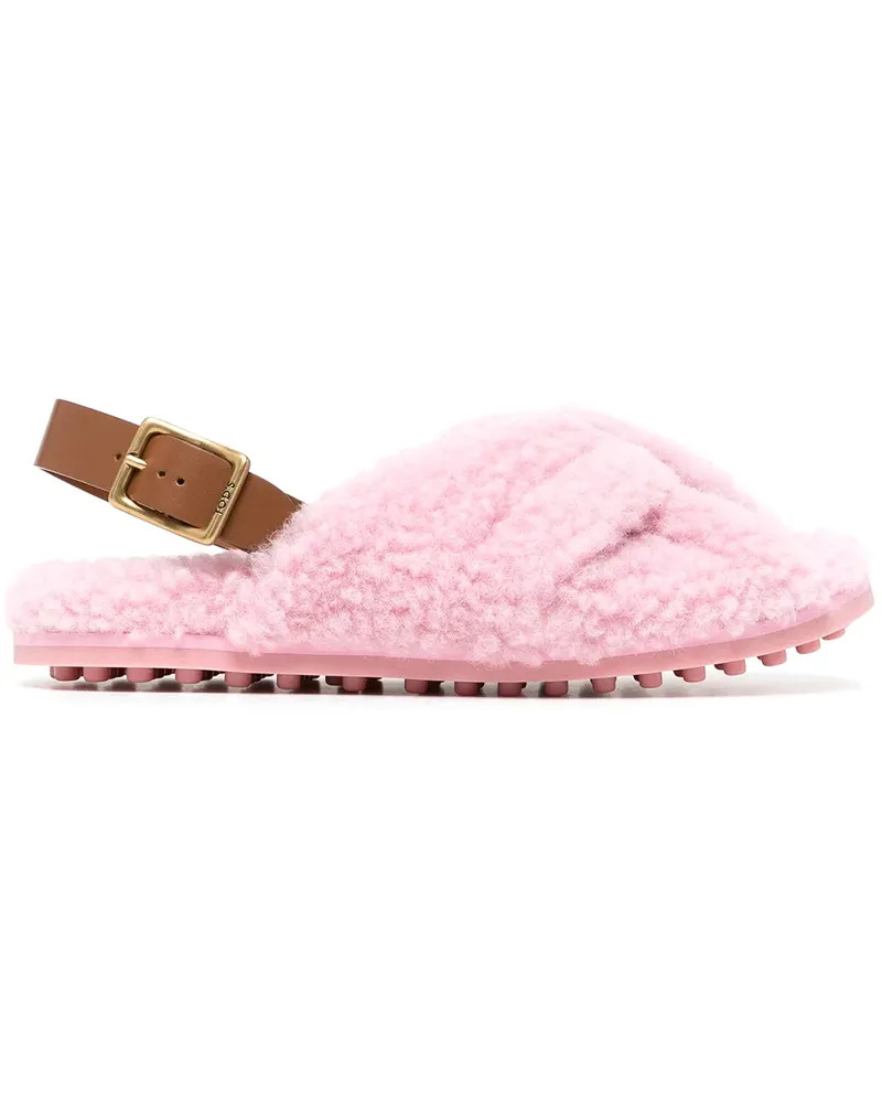 TOD'S Slingback-Sandalen aus Shearling - Rosa Rosa