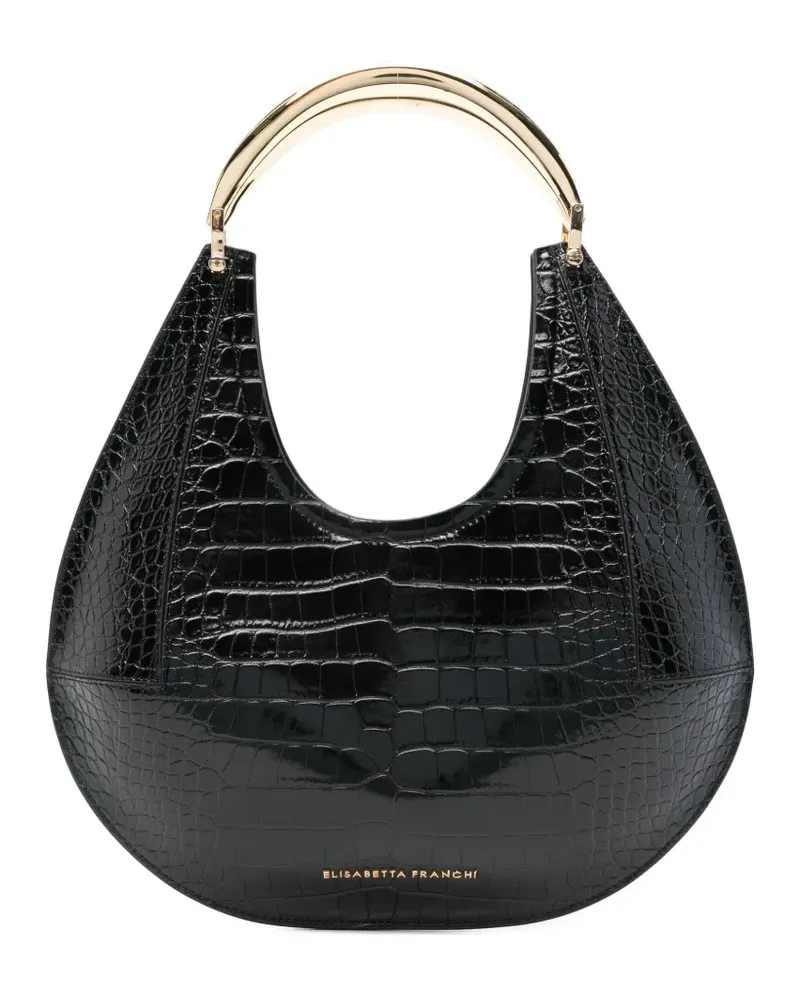 Elisabetta Franchi Handtasche mit Kroko-Effekt - Schwarz Schwarz