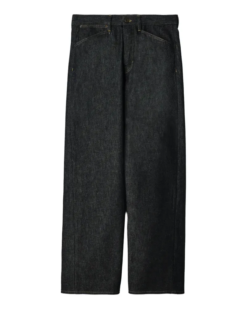 Christophe Lemaire Gerade Five-Pocket-Hose aus schwerem, garngefärbtem Slate-Denim - Grau Grau