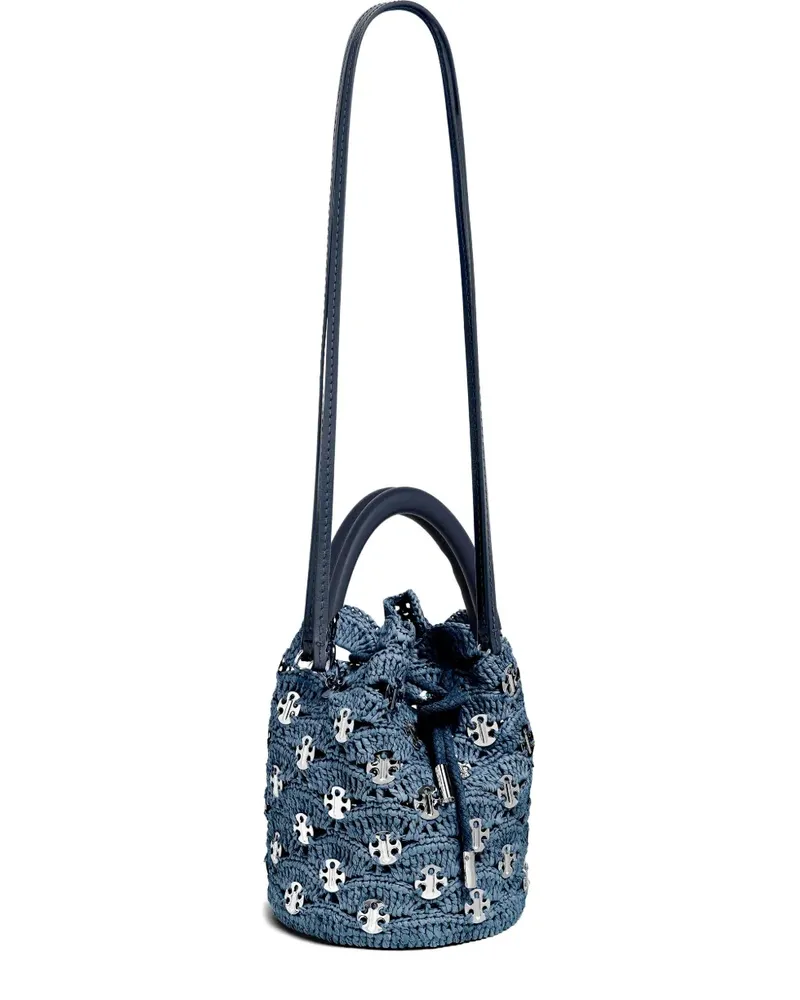 Paco Rabanne Beuteltasche in Häkeloptik - Blau Blau